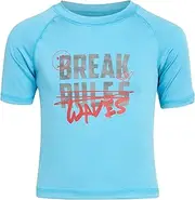 [Big Chill] Boys' Rash Guard - UPF 50+ Quick Dry Short Sleeve Swim Shirt (Size: 5-16)