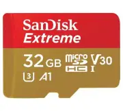 SanDisk Extreme 32GB microSD SDHC V30 U3 C10 A1 UHS-1 100MB/s R 60MB/s W 4x6 SD