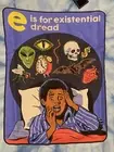 Steven Rhodes T-Shirt E Is For Existential Dread Blue Short Sleeve Size Small