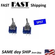 2x On Off mini toggle switch - 6 amp MAX - 250VAC MAX - SPST basic switch 2 pole