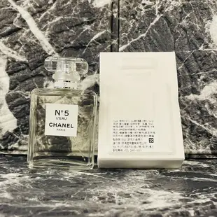 CHANEL 香奈兒 N°5 L'EAU 清新晨露 女性淡香水50ML 100ML TESTER 無盒 【VIP美妝】