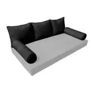 |SLIPCOVER ONLY|S3 Outdoor Bolster Backrest Pillow Covers Same Piped Queen AD109