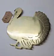 Thirstystone Aluminum Gold Turkey Shaped Trivet Seasonal Decor Original Tag