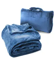 Cabeau Fold 'n Go 4-In-1 Travel Blanket, Pillow, Seat Cushion and Lumbar Support - Royal Blue