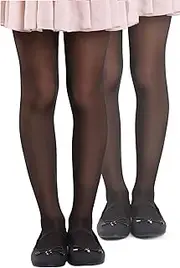 [MANA MANA] Girls' Tights - Elegant Tights for School & Everyday Life, Ballet Shoes & Ballet Clothing, Comfortable & Skin-friendly, Italian Quality, Double Pack