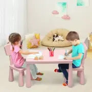 Costway kids Table & 2 Chairs Set Toddler Activity Play Dining Study Desk Baby