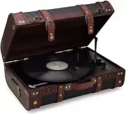 Vintage Suitcase Turntable with Bluetooth & USB - Classic Wooden Retro Design