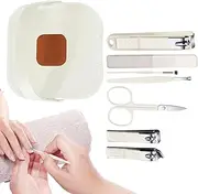 Travel Nail Kit - Ear Spoon Portable Nail Clippers - Travel Hygiene Kit, Nail Care Portable Grooming Set with Case for Manicure Pedicure