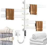 Smart WiFi Flat Panel Heated Towel Rail, Electric Wall Mounted Bathroom Towel Warmer with 30-70° Adjustable Temperature, 1~9H Timer, Vertical Heated Towel Rack,68x45cm White