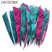 50PCS Archery Fletching RW 4" Shield Arrow Feathers Ink Painting Fletches RW LW