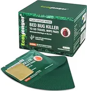 EcoVenger Bed Bug to Go Wipes 28ct, TSA Approved, Non-Leaking Pocket-Size Sealed Made with Bamboo Fiber, Kills All Bug Stages Mites, Lice & Ticks, Non-Staining, Must Have Discreet Travel Protection
