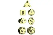 Chessex: Opaque Polyhedral Dice Set - Ivory/Black