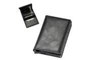 Slim Wallet with Money Clip RFID Blocking PU Leather Slots Credit Card Holder for Men-Black