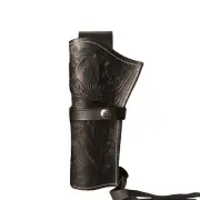 LEATHER WESTERN TOOLED HOLSTER GUN BELT LOOP RIG SASS SMITH &WESSON COWBOY