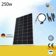 12V 250W Fixed Solar Panel Kit Mono Home Generator Caravan Camping Charger Power