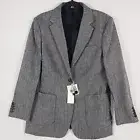Uniqlo Women's Tweed Oversized Blazer Jacket Dark Gray Chevron Sz M Bust 35-37"