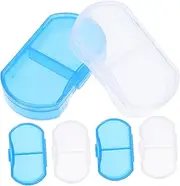 Portable Pill Boxes 6 Pcs Medicine Storage Cases Compact Lightweight Pill Organiser for Travel Pp Material