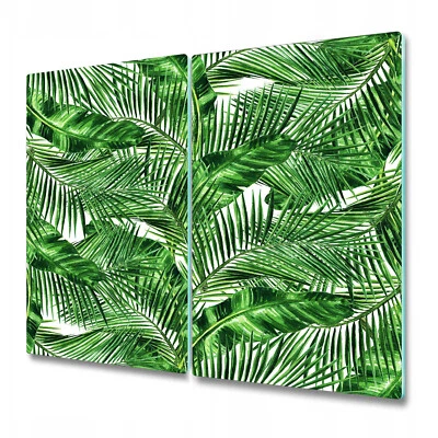 Glass Chopping Cutting Board Worktop Saver Tropical Island Jungle Bush 2x30x52