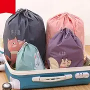 Drawstring Print Travel Laundry Bag Duck - Pink - S