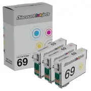 3PK T069 Reman COLOR Ink Cartridge for Epson T0691 Workforce N10 N11 NX100 NX110