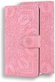 YBFJCE for iPhone 7/8/SE 2020/SE 2022 Case, Wallet Case, Protective PU Leather Shockproof Dropproof Flip Phone Shell, Magnetic Kickstand Card Slots Cover for iPhone 7, Pink