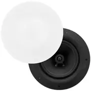 Pair of 8 Inch Ultra Discreet In-Ceiling Edgeless Frameless Speakers 80W RMS