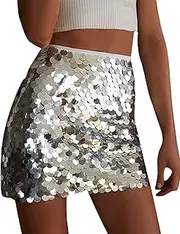 [Moosth] Sequin Mini Skirt Womens Sparkly Pencil Skirt Bodycon Party Glitter Skirts for Women
