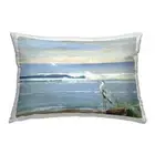 Beach Birds on Shore Outdoor Printed Pillow, 14 x 20, Blue
