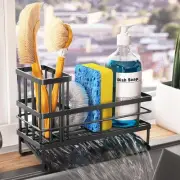 Kitchen Sink Caddy Organizer Sponge Holder for with Brush Black