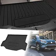 X AUTOHAUX Flat Face Cargo Liner Rear Trunk Mat Trunk Cargo Luggage Boot Tray Mat Stripes and Triangles Pattern for Toyota RAV4 2013-2019 Anti-Slip