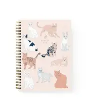 Baltic Club Cats Spiral Notebook, Beigekhaki, 6″ x 8″