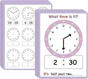 Folpus 10 Sheets Telling Time Dry Erase Sheets Early Learning Toy School Supplies Preschool Versatile Learning Clock for Children