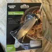 New Sharper Image Handheld Dual Spiralizer Durable Stainless Steel w/ Mini Brush
