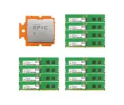 AMD EPYC 9654 Processors 2.4GHz CPU With SKhynix 384GB（12*32GB) DDR5 4800MHz RAM