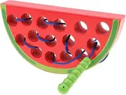 Baosity Threading Lacing Toys Wooden Toy for Children Watermelon Shape