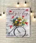 Canvas Wall Art Cardinal Canvas Give It To God And Go To Sleep Wooden Style F...