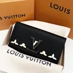 美國百分百【全新真品】LOUIS VUITTON 皮夾 長夾 專櫃精品 LV 錢包 LOGO 日本限定款 黑色 CL59