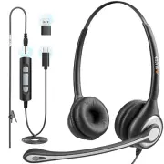 Wantek USB Headset with Microphone USB/3.5mm/Type C Jack for PC Laptop,Work,Zoom