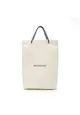 二奢 Pre-loved BALENCIAGA north south Shopping bag M Shoulder bag Handbag tote bag leather white black 2WAY