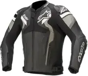 Alpinestars Atem V4 Motorcycle Leather Jacket, black-grey-white, Size 56 for Men Black Grey White
