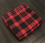 Red and Black Buffalo Check/Red Double Sided Fleece Blanket Handmade Personalize