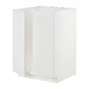 METOD base cabinet for sink + 2 doors, white/Stensund white, 60x60x80 cm