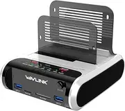 WAVLINK USB Hard Drive Docking Station Offline Cloning Function for 2.5 Inch & 3.5 Inch SATA HDD SSD, Supports TF & SD Card and USB Charging