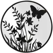 Willow & Silk Laser-Cut 50cm Round Butterfly/Nature Mirror Accent Wall Art/Decor
