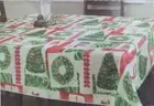 Christmas Tablecloth 60”x120” Oblong KMart Rectangle Tree Wreath - NEW