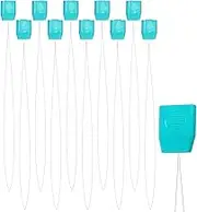 TIESOME 10 PCS 7.87 Inch Long Needle Threaders, Green Sewing Threaders Stainless Steel Embroidery Floss Punch Needle Threader Needle Threader Tool for Punch Needles Embroidery Floss Cross Stitch