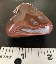Michigan UP Polished Agate - Laker with Red/White Bands - Gorgeous Colors 4oz