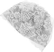 KICHOUSE Elegant Pu Lace Swimming Cap for Women Comfortable Elastic Fit Bathing Cap