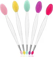 3 in 1 Lip Scrub Brush,Lip Applicators and Facial Pore Cleansing Brush,Silicone Lip Mask Applicator for Lip Lightening,Makeup Skincare Removal,Exfoliating Dark Lips,Remove Blackheads