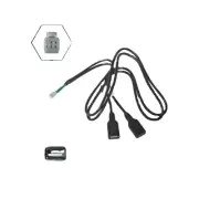 2pcs Car Audio Input Media Data 6 Pin Double USB 2.0 Plug Adapter Wire AUX Cable (for: Volvo)